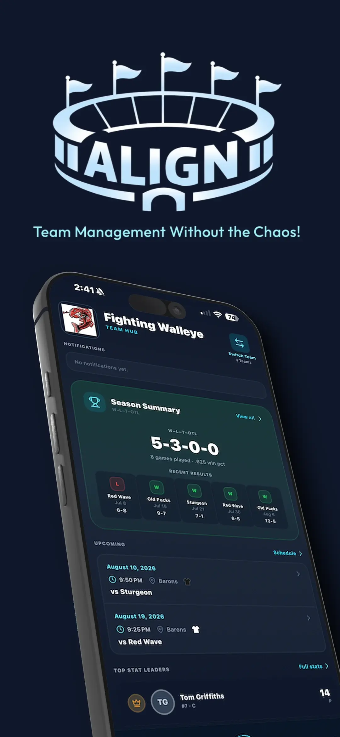 ALIGN Sports — Team Management Without the Chaos